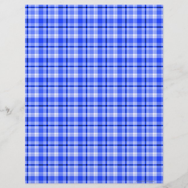 Blue Plaid Scrapbook Paper (Front)