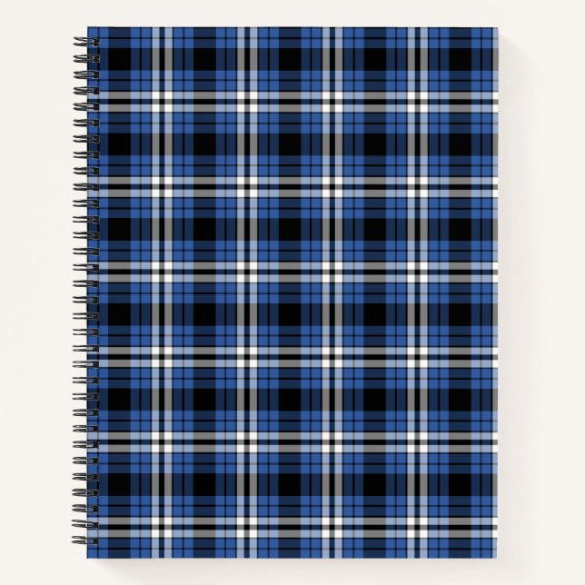 Blue Plaid Spiral Notebook (Front)