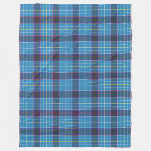 Blue plaid, Texas state tartan Fleece Blanket