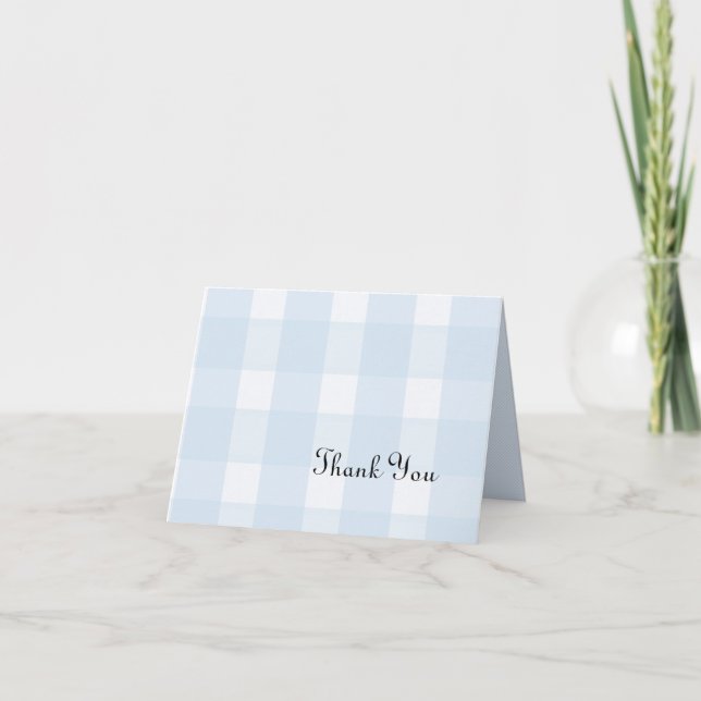 Blue Plaid Thank You Card (Front)