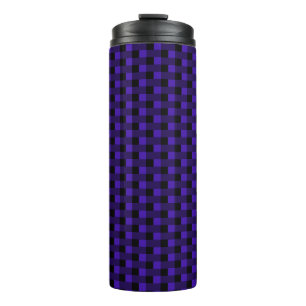 Blue Plaid Thermal Tumbler