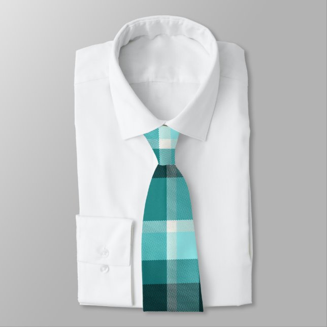 Blue Plaid Tie (Tied)