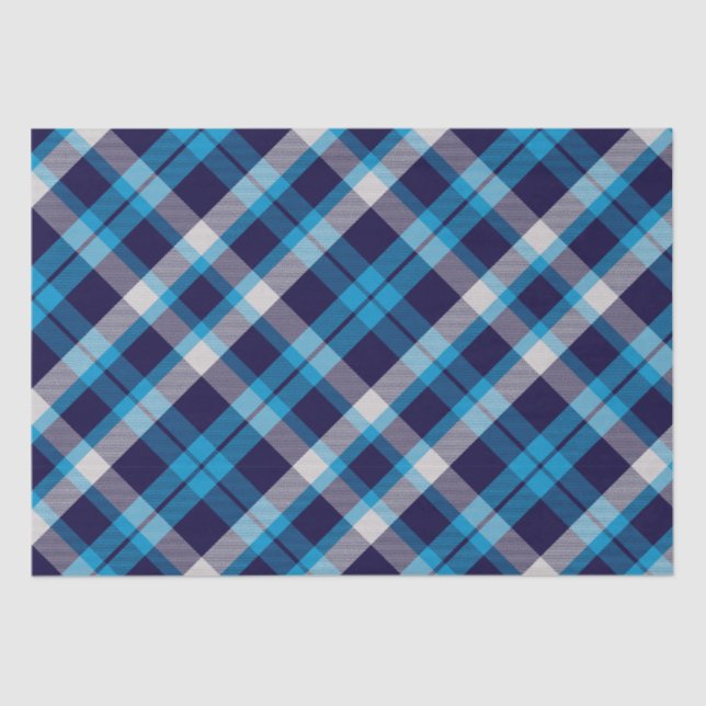 Blue Plaid  Tissue Paper (Front)