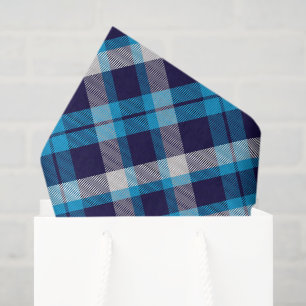 Blue Plaid Tissue Paper