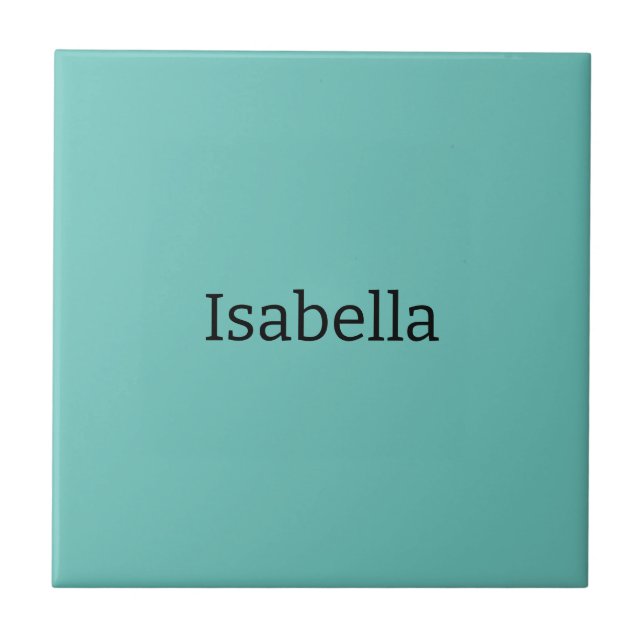 Blue Plain Creative Modern Name Minimalist Ceramic Tile (Front)