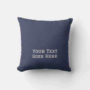 Blue Plain Elegant Minimalist Calligraphy Cushion