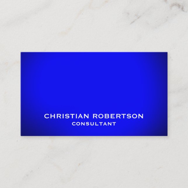 Blue Plain Modern Consultant Business Card (Front)