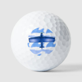 Blue Plane Aviation Sky Blue Cloud Golf Balls