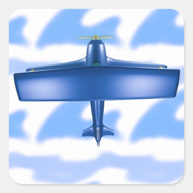 Blue Plane Aviation Sky Blue Cloud Sticker (Front)