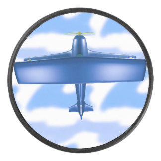 Blue Plane Aviation Sky Blue Clouds Puck