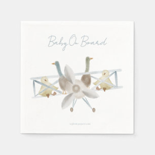 Blue Plane Baby Shower Napkins