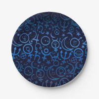 Blue Planetary Symbols Mystical Universe Planets