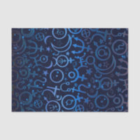 Blue Planetary Symbols Mystical Universe Planets