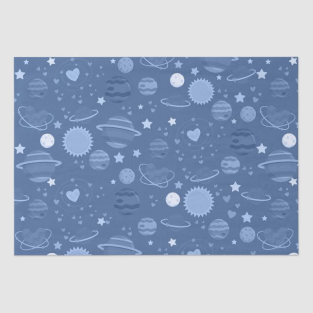Blue planets tissue paper (Front)