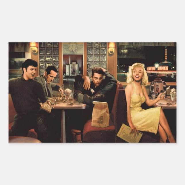 Blue Plate Rectangular Sticker (Front)