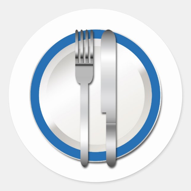 Blue Plate Special Classic Round Sticker (Front)