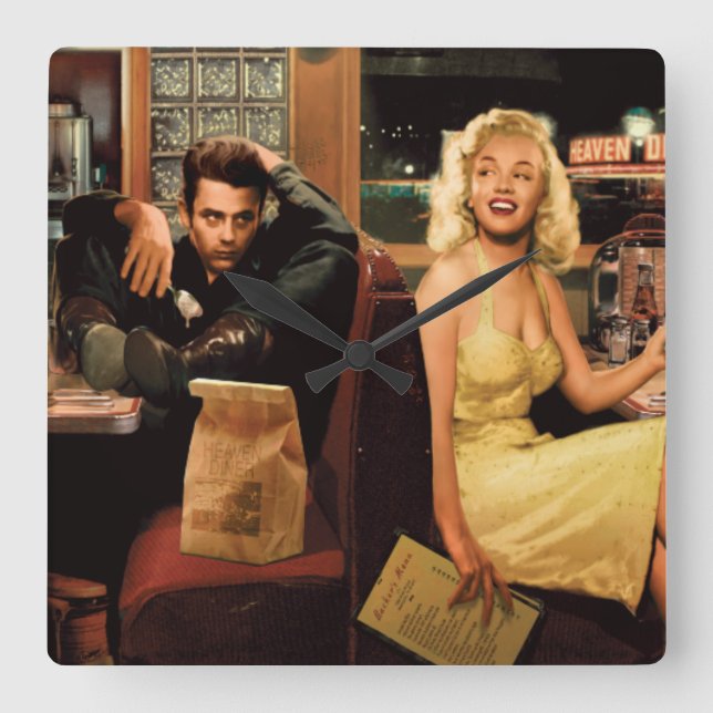 Blue Plate Square Wall Clock (Front)