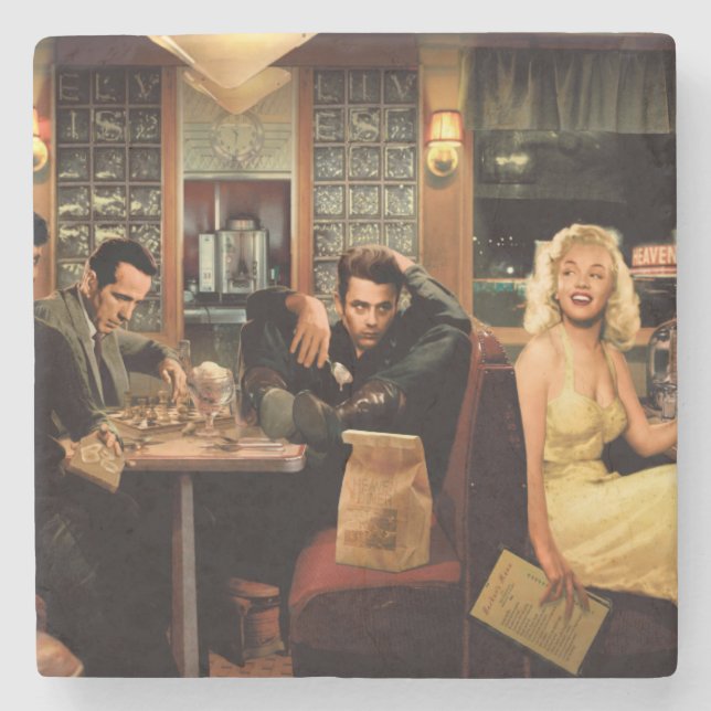 Blue Plate Stone Coaster (Front)