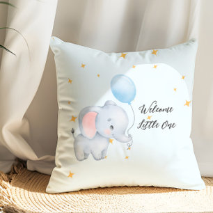 Blue Playful Elephants Baby Shower Cushion