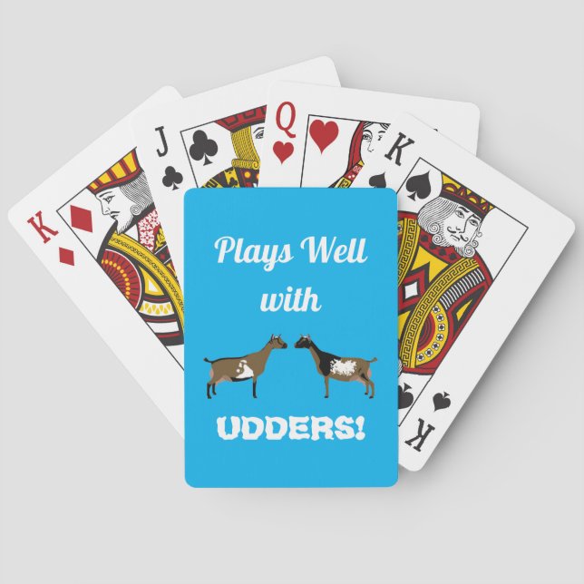 Blue Plays well with Udders - Nigerian Dwarf Goats Playing Cards (Back)