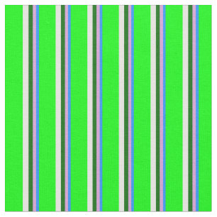 Blue, Plum, Dark Green, White & Lime Pattern Fabric