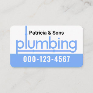 Blue Plumbing Pipes Signage Plumber Business Card