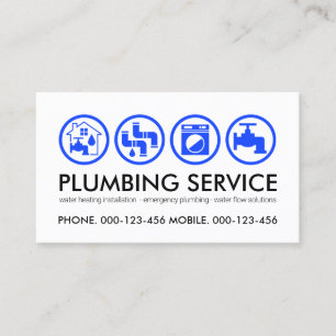 Blue Plumbing Tools Icon Plumber Business Card