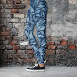 Blue Plumes Leggings<br><div class="desc">Blue plumes of feathers dance across these leggings.</div>