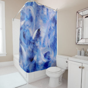 Blue Plumes Shower Curtain