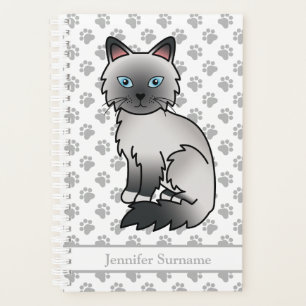 Blue Point Birman / Ragdoll Cat And Paws & Text Planner