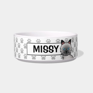 Blue Point Birman / Ragdoll Cat Cartoon Drawing Bowl