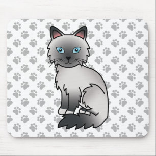 Blue Point Birman / Ragdoll Cute Cat & Paws Mouse Pad