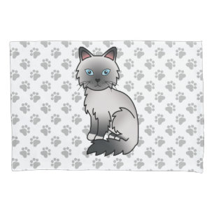 Blue Point Birman / Ragdoll Cute Cat & Paws Pillowcase