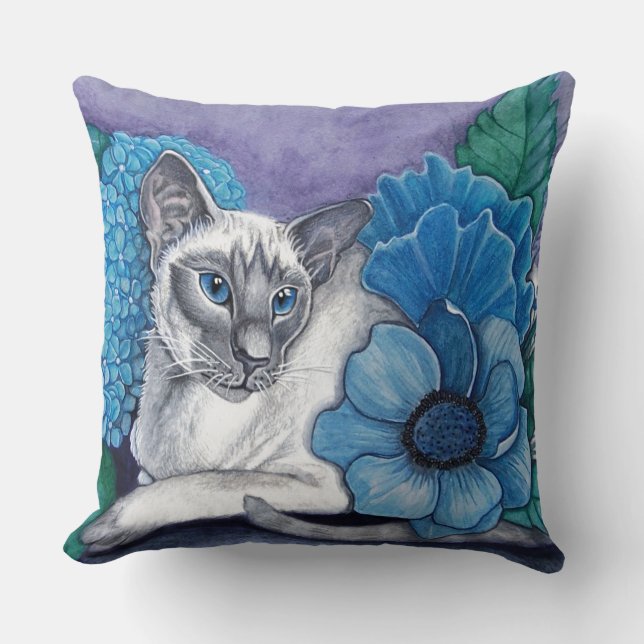 Blue Point Siamese cat Cushion (Front)