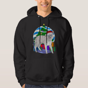 Blue Point Siamese Cat Cute Santa Christmas Tree D Hoodie