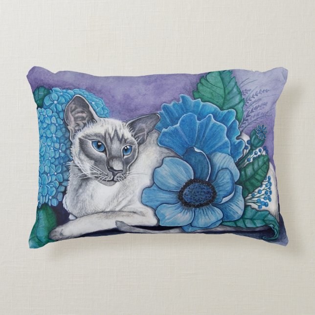 Blue Point Siamese Cat Decorative Cushion (Front)