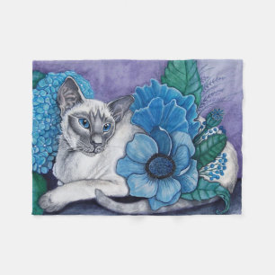 Blue Point Siamese Cat Fleece Blanket