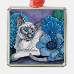 Blue Point Siamese Cat Metal Ornament