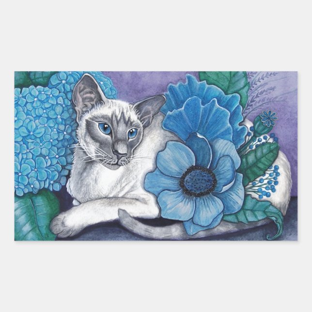 Blue Point Siamese Cat Rectangular Sticker (Front)