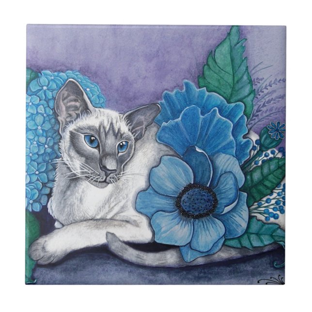 Blue Point Siamese Cat Tile (Front)