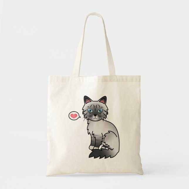 Blue Point Tabby Birman / Ragdoll Cat Love Tote Bag (Front)