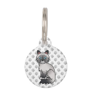 Blue Point Tabby Birman / Ragdoll Cat & Pet's Info Pet Tag