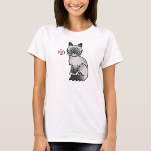Blue Point Tabby Birman / Ragdoll Cat With A Heart T-Shirt