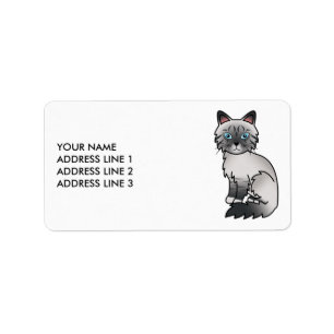 Blue Point Tabby Birman / Ragdoll & Custom Text Label
