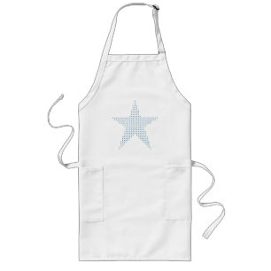 Blue pointillism star painting aprons