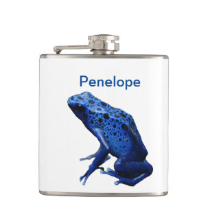 Blue Poison Dart Frog Hip Flask