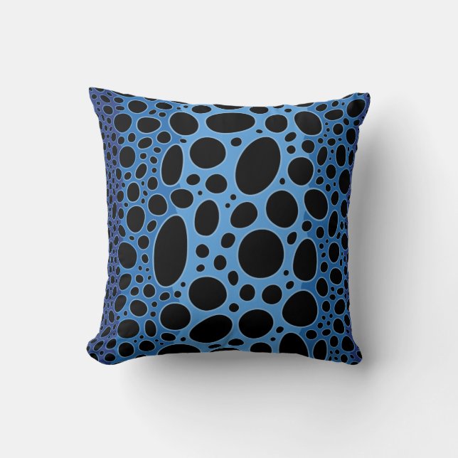 Blue Poison Dart Frog Print Throw Pillow (Front)