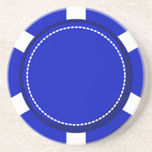 Blue Poker Chip Sandstone Coaster