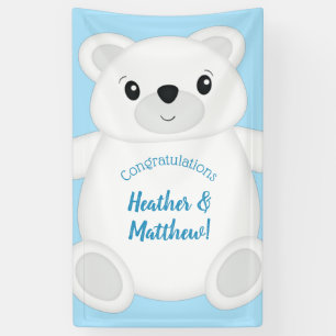 Blue Polar Bear Baby Shower Banner