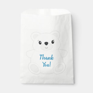 Blue Polar Bear Birthday Party Favour Bag